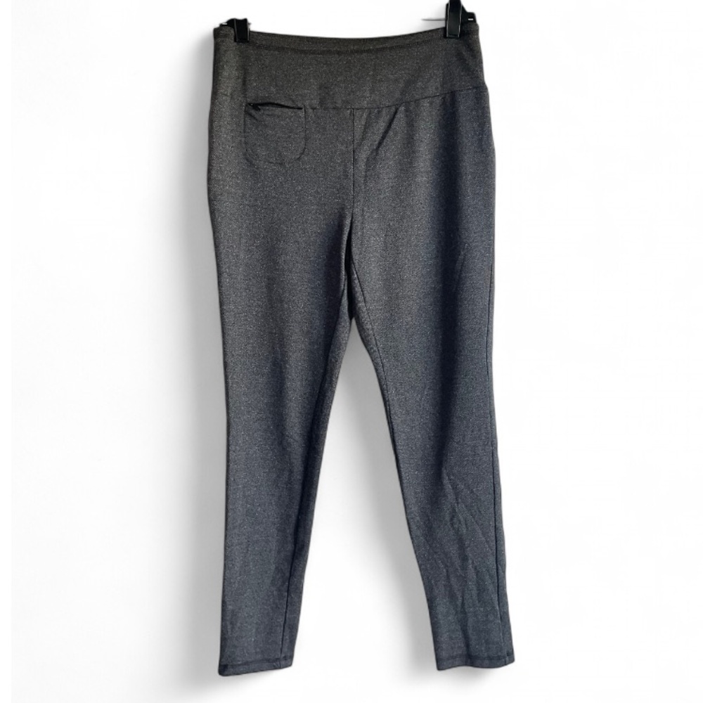 T by Talbots Tweedy Charcoal Grey Leggings Size M